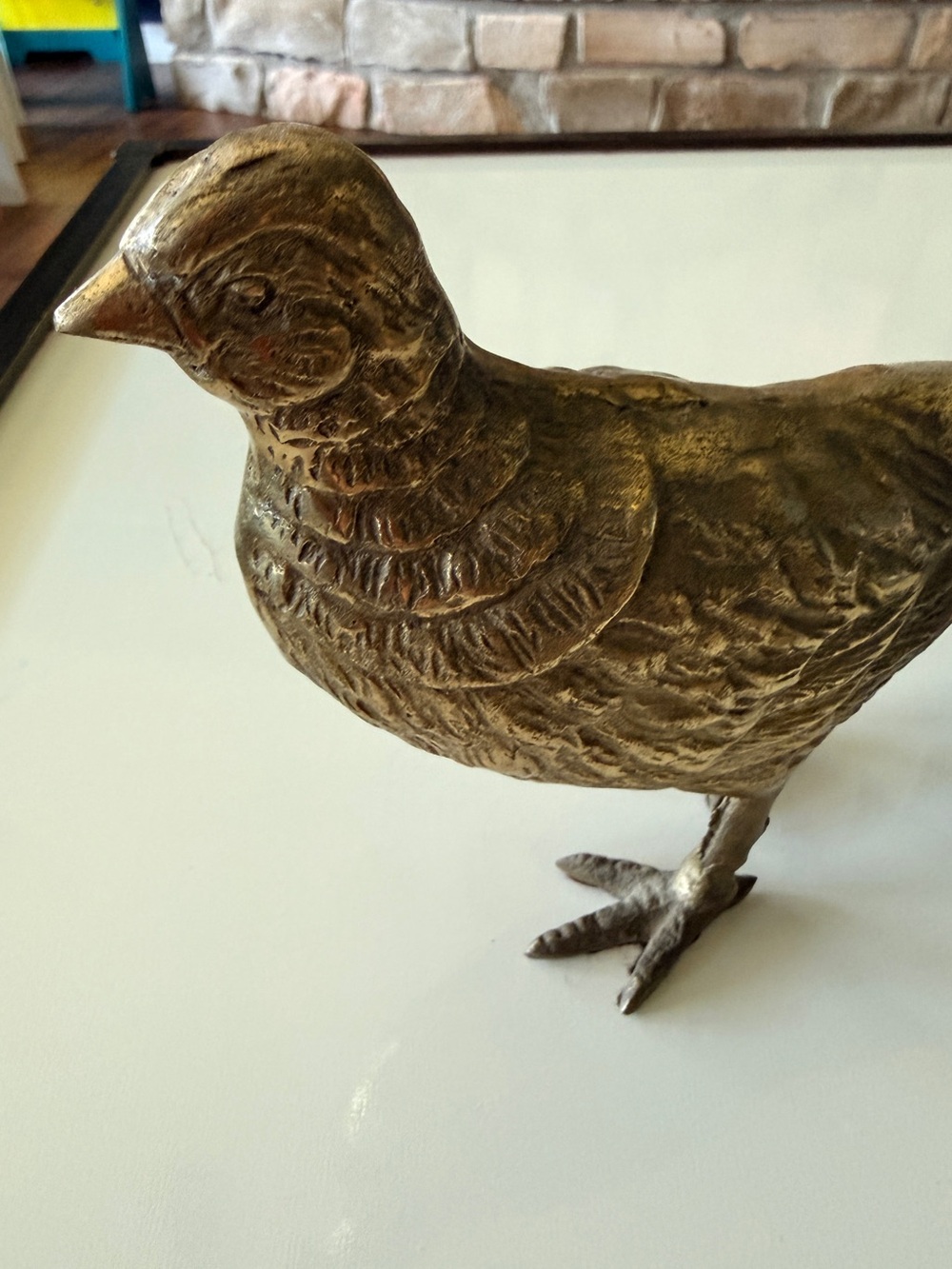 Mid Century Brass Decorative Pheasant Figurine from Japan